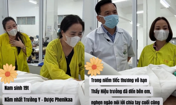 Nghẹn ngào khoảnh khắc thầy hiệu trưởng nói lời chia tay với học trò là sinh viên y khoa năm nhất hiến tạng cứu người sau tai nạn giao thông