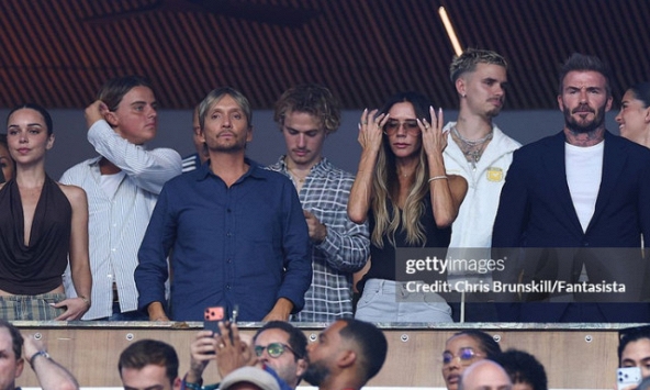 Xôn xao hình ảnh gia đình Beckham và vợ chồng Brooklyn - Nicola Peltz cùng xem Messi thi đấu: Cuộc chiến gia tộc đã kết thúc?