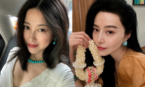 Bông tai tròn hoài cổ hay choker giọt nước: Ngọc lam đang khiến Phạm Băng Băng lẫn phú bà Chu Châu xao xuyến