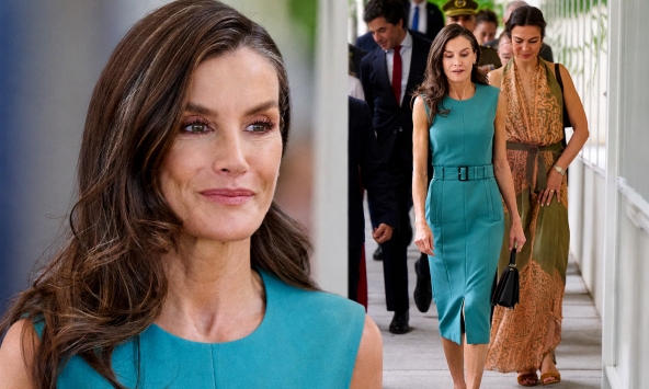 Vương hậu Letizia diện gam màu xu hướng đẹp nhất mùa hè 2026: Chiếc váy xanh ngọc vừa nổi bật vừa thanh lịch
