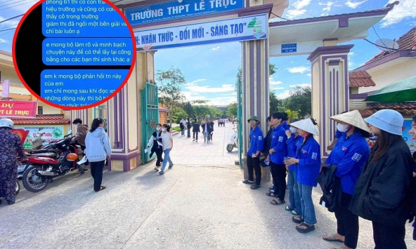 Vụ nghi vấn tiêu cực tại điểm thi ở Quảng Trị: Hiệu trưởng thông tin về lực học của con trai