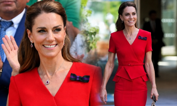 Vương phi Kate gây chú ý tại Wimbledon với chiếc vòng cổ kim cương hồng ngọc hiếm thấy