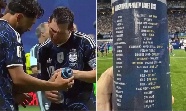 Khoảnh khắc gây sốt: Messi cùng dàn sao Argentina vây quanh chiếc bình nước của Jordan Pickford, phát hiện điều bất ngờ