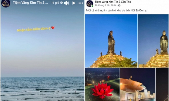 Thông báo đóng cửa để “nghỉ hè” bị nghi ngờ, tiệm vàng Cần Thơ đăng liên tục story ở biển, núi Bà Đen chứng minh “liêm”