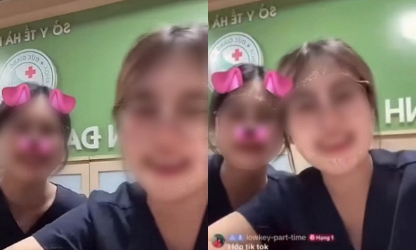 Clip 2 cô gái mặc áo blouse dọa 'tiêm thuốc độc' người khác trên TikTok: Bệnh viện chấm dứt tiếp nhận, bàn giao 2 nữ sinh thực tập về trường