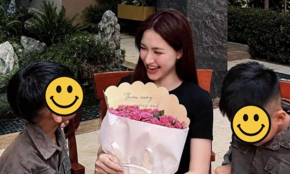 Hình ảnh Hoà Minzy bên 2 con trai