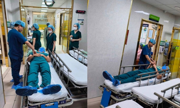 Theo vợ vào phòng sinh, người chồng bất ngờ ngất xỉu trước khi vợ mổ, các bác sĩ gây mê phải lập tức quay sang 'cấp cứu' cho chồng