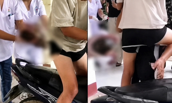 Clip sản phụ 'đẻ rơi' ngay trên xe máy đến bệnh viện: Nhìn dây rốn bé còn nối với mẹ khiến nhiều người vừa sợ vừa thương