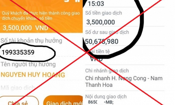 Nhận bill chuyển khoản đủ thông tin giao dịch, nhưng điên thoại chưa có thông tin này: Người dân chú ý kẻo dính bẫy