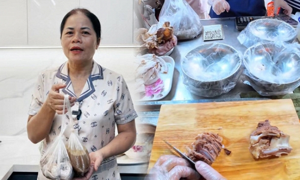 Hàng triệu người nghiện xem cô Thanh bán lòng ở Bắc Ninh: Ai mua 10.000 đồng cũng bán, thái không kịp phải xin khách tự làm