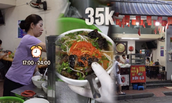 'Lên phố cổ cũng không ra được vị này': Quán phở chả nướng than hoa ở Hà Nội ninh nước dùng từ 15kg xương với mía, bát chỉ 35.000 đồng