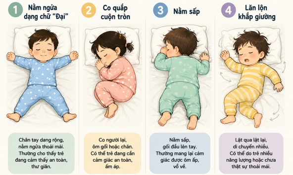 Tư thế ngủ tiết lộ tính cách của trẻ, liệu có thật không?