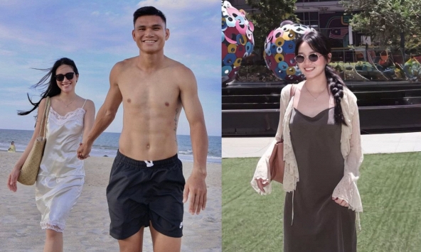 Cô gái cưới 'cầu thủ nghèo nhất Việt Nam', hiện tại đổi đời, khoe dáng nuột nà khi sang Malaysia cổ vũ ĐT Việt Nam