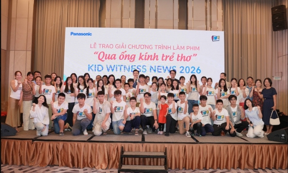 Panasonic vinh danh 16 phim ngắn do học sinh thực hiện, trong mùa đầu mở rộng chương trình “Qua ống kính trẻ thơ 2026” tại TP. Hồ Chí Minh