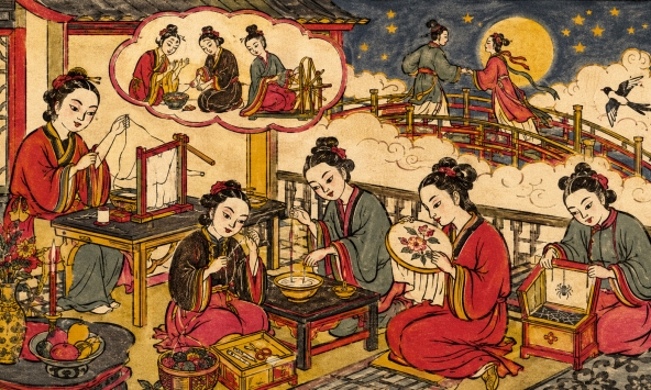 Thất tịch hay 'Valentine Trung Quốc' vốn là ngày phụ nữ cầu sự khéo léo, không phải cầu tình duyên
