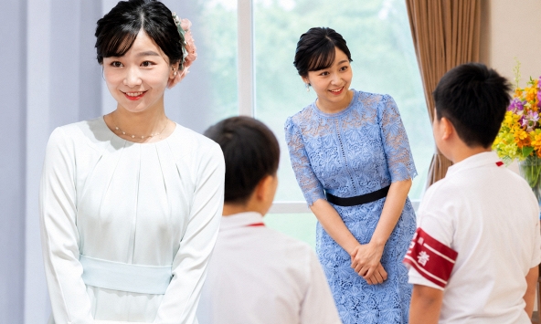 Công chúa Kako ghi điểm với váy ren xanh nhạt, khí chất tiểu thư càng nhìn càng cuốn