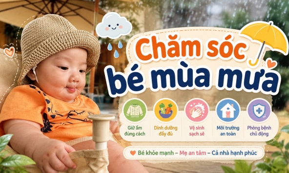 Mẹ cần chú ý điều gì khi chăm sóc bé mùa mưa?