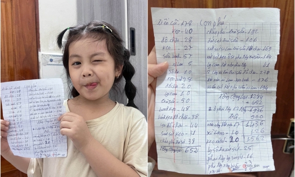 Ngày đầu tiên đi học lớp 1, bé gái mang về tờ 'giấy nợ' 1,6 triệu đồng từ bà bán tạp hóa