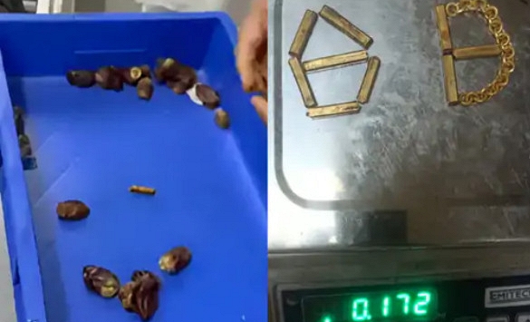 Quét tia X kiểm tra, hải quan phát hiện và thu giữ 172 gram vàng trị giá hơn 410 triệu đồng trong những quả chà là