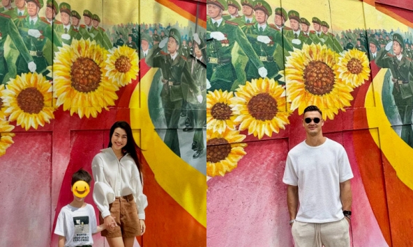 'Tóm dính' cảnh Hoàng Oanh ra mắt Lê Giang Patrik với con trai từ lễ 2/9/2025