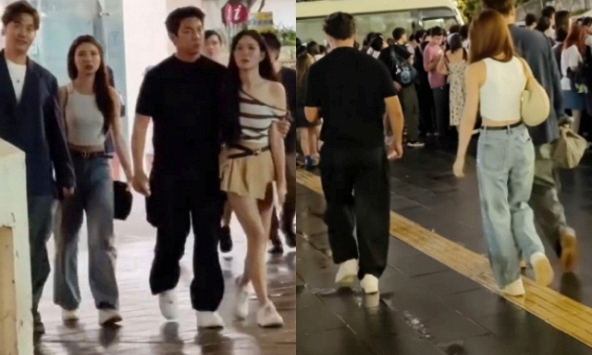 'Tóm dính' 2 Nam vương - 2 Á hậu hẹn hò đôi, sát rạt nắm tay không rời nửa bước bên ngoài nhà thi đấu