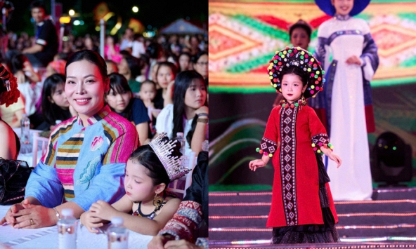 Mẫu nhí Tường Vy làm vedette cho bộ sưu tập 'Sắc màu Di sản' ở Sơn La