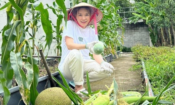 Vườn nhà nghìn mét vuông của Mỹ Tâm