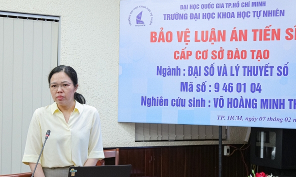NCS Võ Hoàng Minh Thư tìm điều kiện hữu hạn trong vành chia