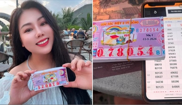Nữ ca sĩ quê Kiên Giang trúng 160 tờ vé số
