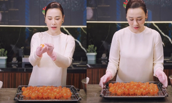 Phương Oanh khoe 100 'viên ngọc bóng bẩy béo ngậy'