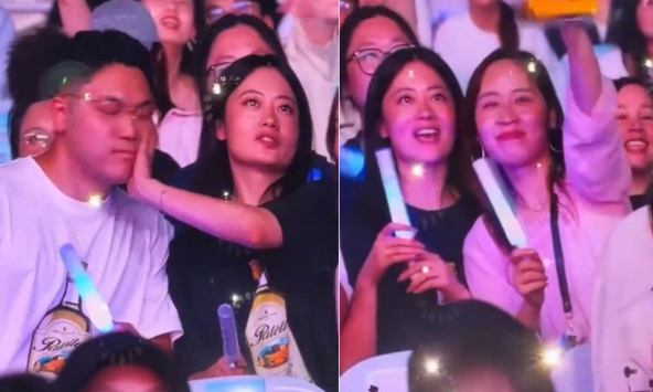 Kiss cam 'chuyện 3 người': Chi tiền bao trọn gói concert, người đàn ông bị bạn gái đẩy ra để... hôn bạn thân