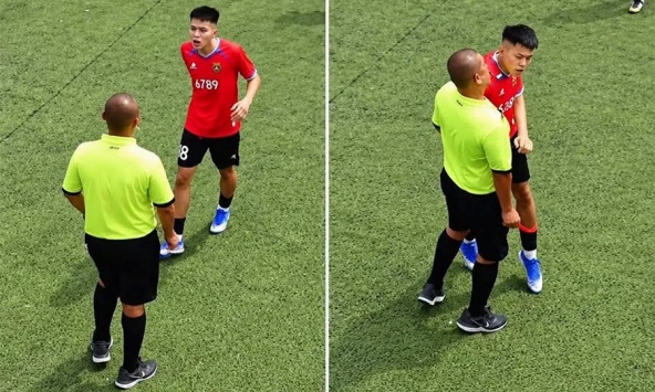 Xôn xao vụ cầu thủ U19 chơi xấu đánh nguội đối thủ, lao vào húc vai trọng tài sau thẻ đỏ ở Hà Nội