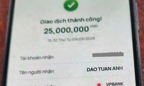 Người đàn ông SN 1970 ở Nghệ An chuyển khoản 25.000.000 đồng vào tài khoản VPBANK có tên DAO TUAN ANH: Công an vào cuộc rà soát giao dịch