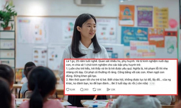 Lời nhắn gửi phụ huynh Việt của một cô giáo 25 năm kinh nghiệm nhận gần 7 nghìn lượt yêu thích: Ước bố mẹ đọc được sớm hơn!