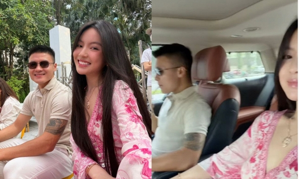 Quang Hải cùng Chu Thanh Huyền ngồi trên xe sang 8 tỷ đến trường học của con