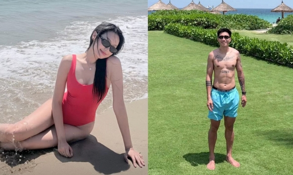 Doãn Hải My khoe dáng nuột nà, Văn Hậu lộ body cực phẩm trong chuyến du lịch với vợ con
