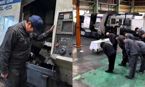 Cả nhà xưởng làm lễ cúi đầu tạm biệt một cỗ máy sắp 'nghỉ hưu', có người bật khóc nức nở
