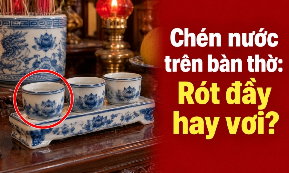 Chén nước trên bàn thờ: Nên rót đầy hay rót vơi?