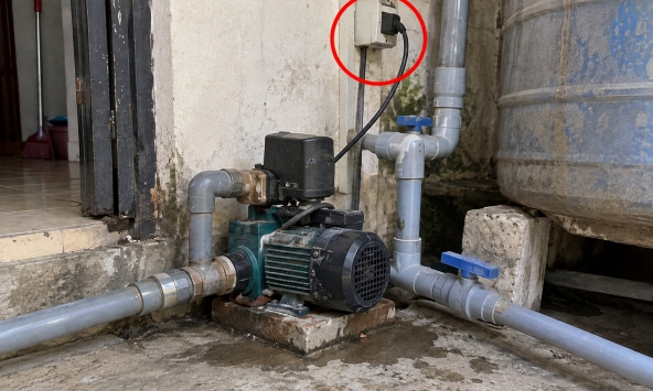 Lời khuyên đến các gia đình vẫn cắm điện máy bơm 24/7