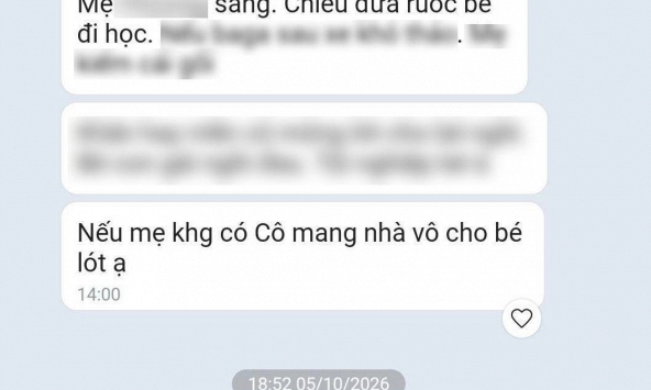 Tin nhắn đầu giờ chiều của cô giáo ở TP.HCM khiến bà mẹ rưng rưng xúc động: Không ngờ cô lại tinh tế đến thế này!