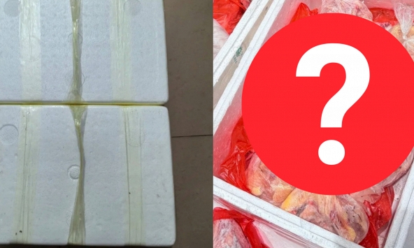Cảnh khui 2 chiếc thùng xốp nặng 45kg trong nhà bếp lúc 4h sáng của cô gái gây chú ý