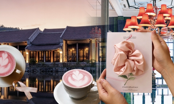 Vì sao tháng 10 này, ly cappuccino ở 4 khách sạn Việt Nam bỗng chuyển sang màu hồng?