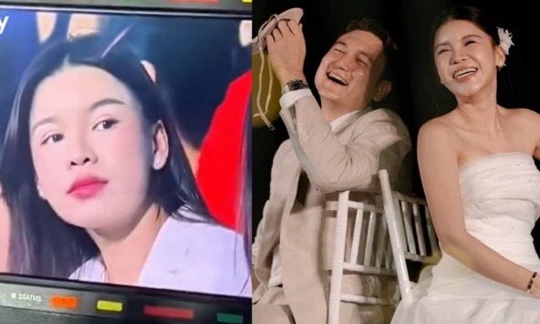 Cô nàng xuất hiện 3 giây trên sóng nhà đài đã gây sốt vì quá xinh, thì ra là vợ cầu thủ nổi tiếng