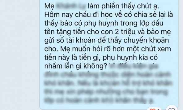 Con gái thông báo đưa số tài khoản để thầy giáo chuyển 2 triệu, bà mẹ hỏi lý do thì chết sững: Cú sốc đầu đời!