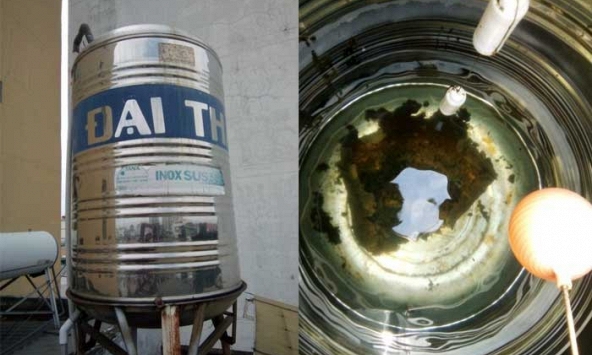 Bên trong bồn nước inox sau nhiều năm sử dụng có gì?