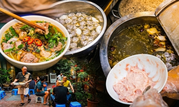 Hà Nội có hàng bún mọc 40.000 đồng bán trong biệt thự 100 tuổi, mỗi sáng chỉ mở đúng 4 tiếng