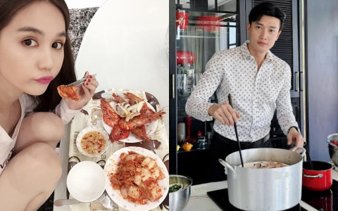 Mâm cơm nhà của Quốc Trường và Ngọc Trinh 
