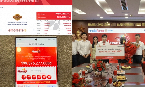 Một tỉnh có 2 người trúng Vietlott, tổng gần 400 tỷ đồng chỉ trong tháng 10