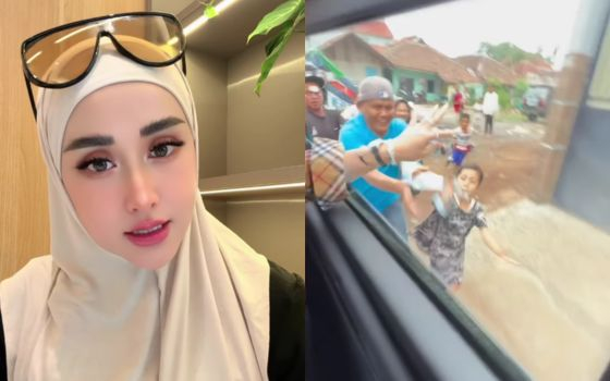 Nữ influencer xinh đẹp người Indonesia gây tranh cãi vì hành động ném tiền từ ôtô như 'bố thí'