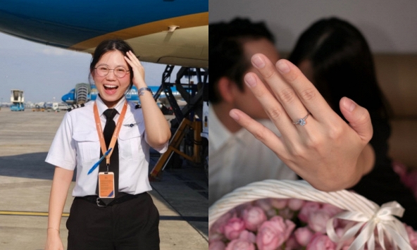 Nữ cơ phó nổi tiếng SN 1996 bất ngờ thông báo được cầu hôn, danh tính chồng sắp cưới gây chú ý